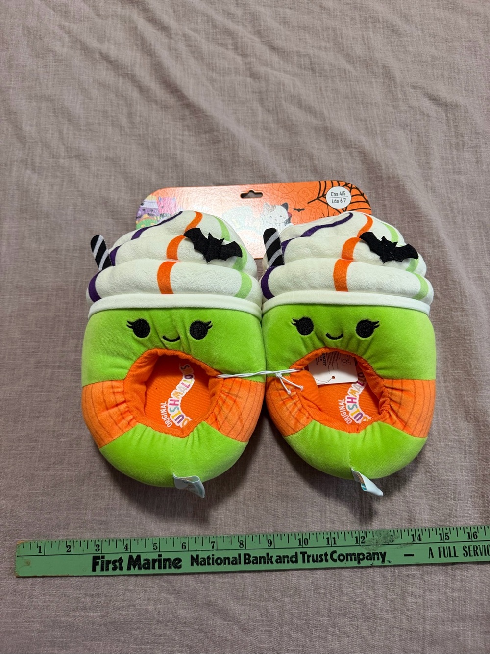NWT Squishmallows Donella the Latte Halloween Slippers Kids Size 4/5 Ladies 6/7